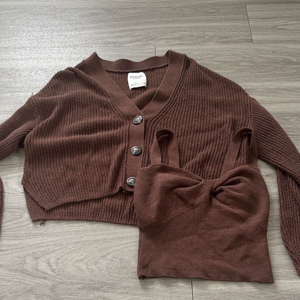 Abercrombie & Fitch Brown Cardigan Set